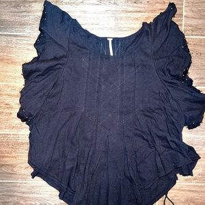 Free People black top with gold beads